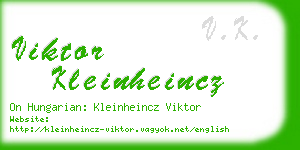 viktor kleinheincz business card